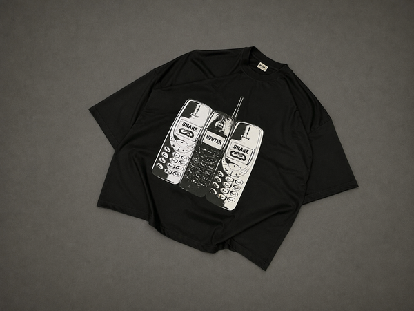 Producto - Remera Boxy Snake Line Negra
