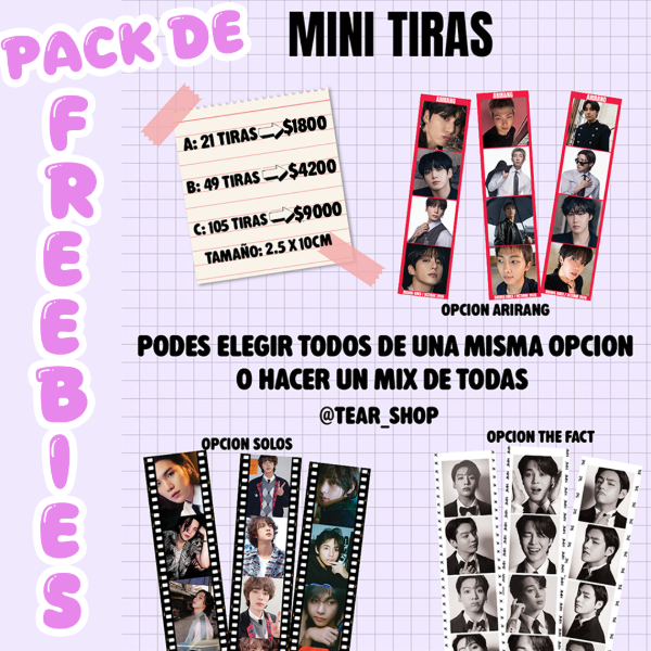Producto - MINI TIRAS FREEBIES