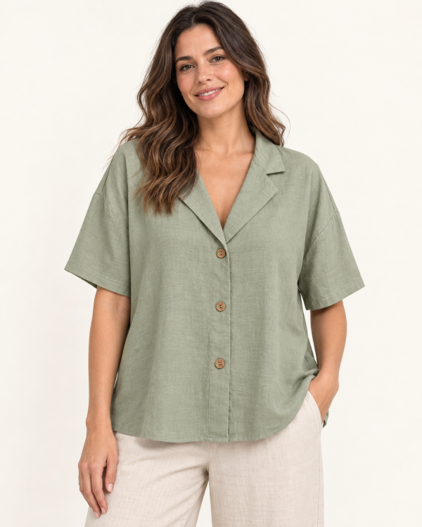 Producto - Camisa Lino Elastizado Manga Corta - 3