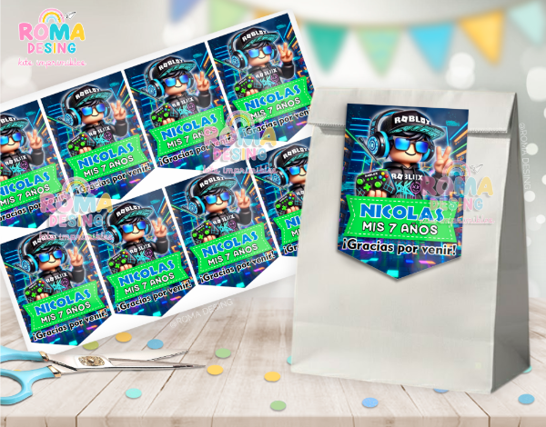 Producto - Etiquetas bolsita Roblox nene