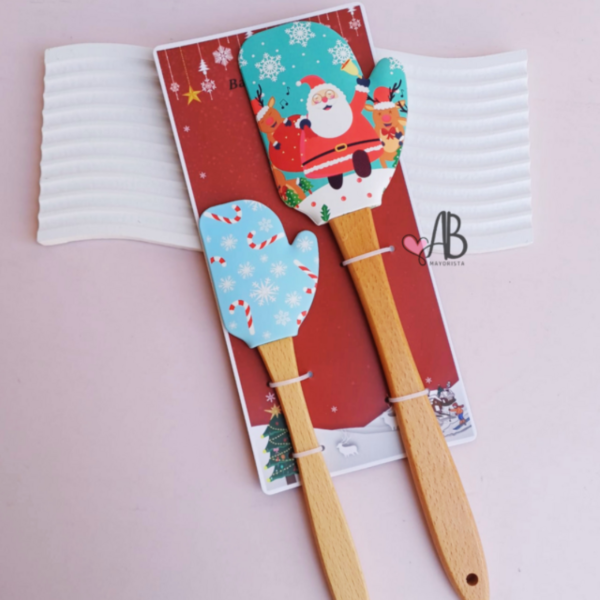 Producto - ESPATULAS SILICONA PAPA NOEL SET X2