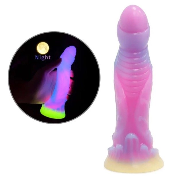 Producto - DILDO DE SILICONA FANTASY BRILLA EN LA OSCURIDAD