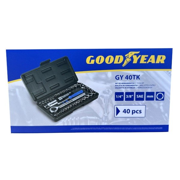 Producto - KIT DE HERRAMIENTAS GOODYEAR 40 PCS, CON CAJA PLASTICA GY-40TK