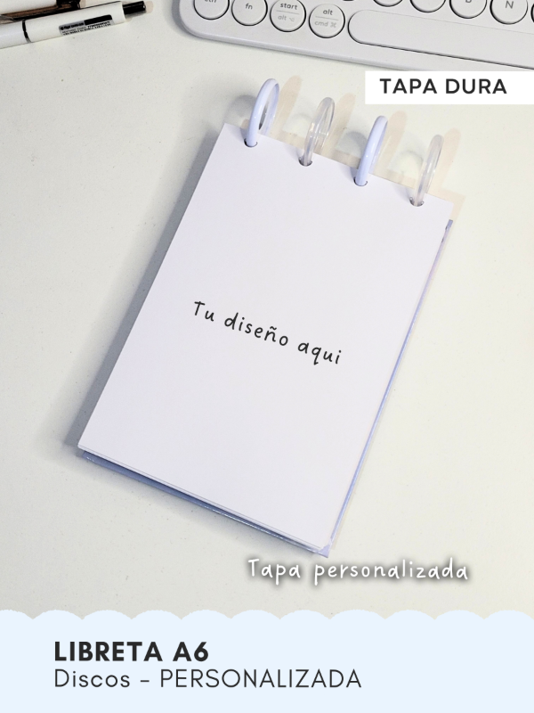 Producto - Libretas A6 tapa dura - con Discos - PERSONALIZADA