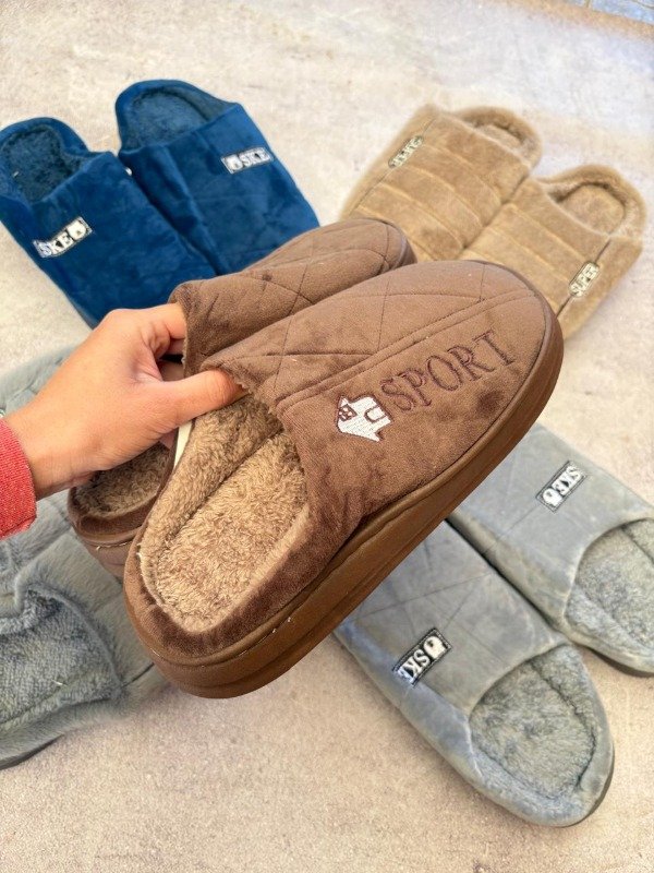 Producto - Pantuflas termicas de hombre marron sport