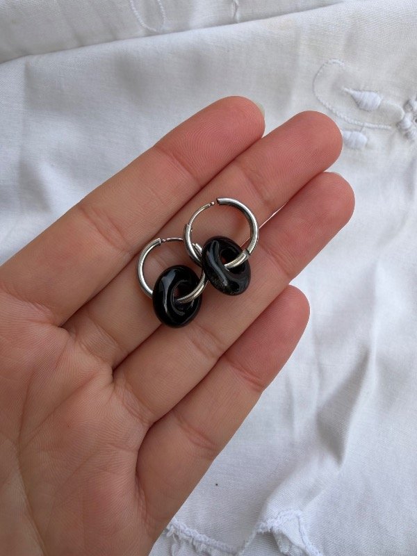 Producto - Argollitas Dona Obsidiana