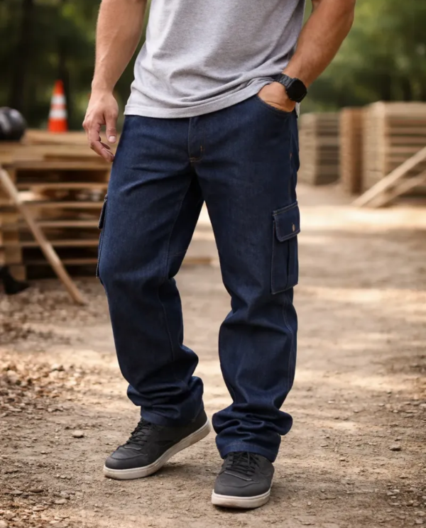 Producto - Pantalon Cargo Regorzado Azul
