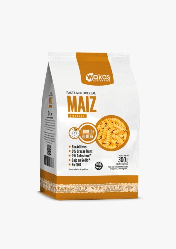 Producto - PASTA MULTICEREAL CON MAÍZ FUSILLI WAKAS SIN TACC