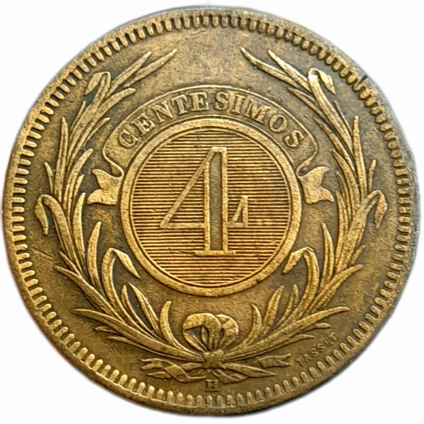 Producto - Uruguay 4 Centésimos 1869 H Km#13 VF