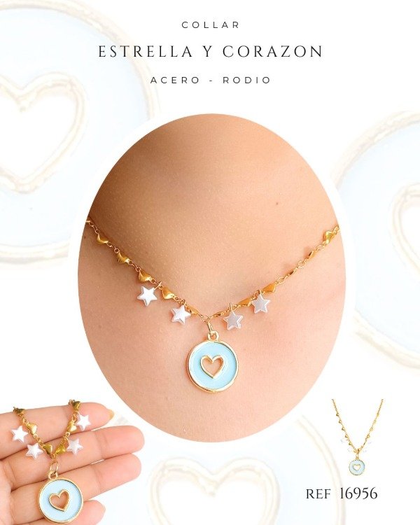 Producto - COLLAR ESTRELLAS Y CORAZON REF 16956