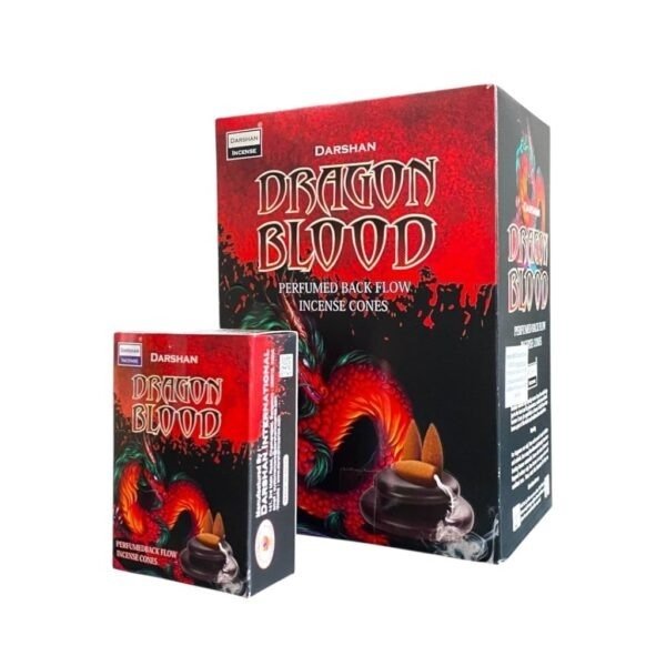 Producto - Conos black flow cascada Darshan sangre de dragon x 12 unid.