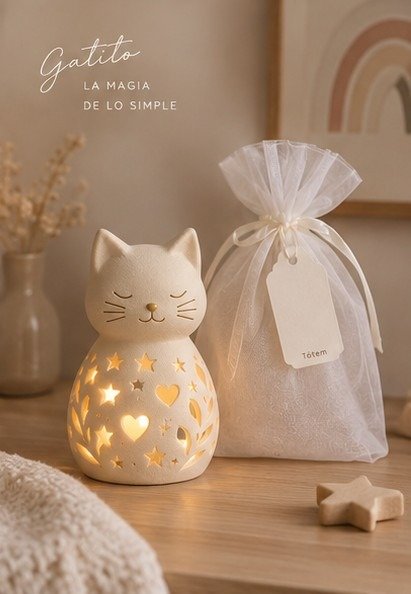 Producto - Pack Souvenir con Vela LED  Gatito Luma - 0
