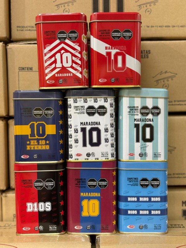 Producto - Caja x 8 Latas Colección Caramelos Lipo Maradona