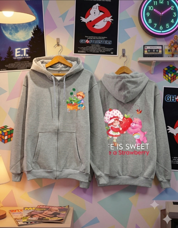 Producto - Campera Algodon Rustico Frutillitas Sweet Gris - 0