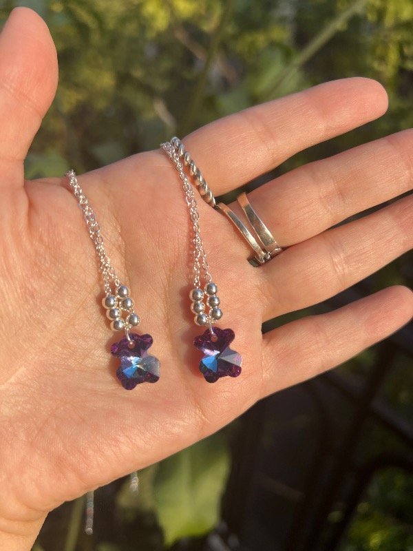 Producto - 2 collares de acero blanco osito