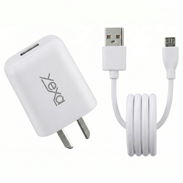 Producto - Cargador Rush con Cable Usb-A a Micro Usb V8 - Color Blanco - Yexa