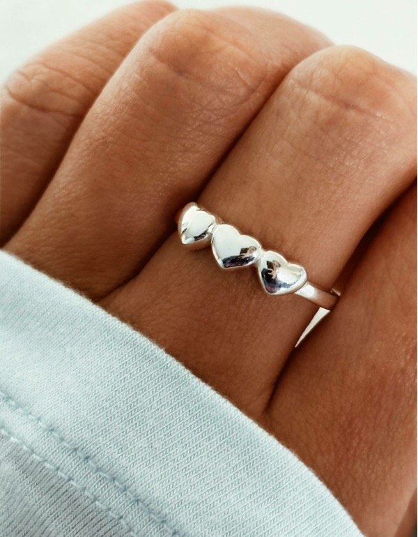 Producto - Anillo Plata 925 - 3 corazones