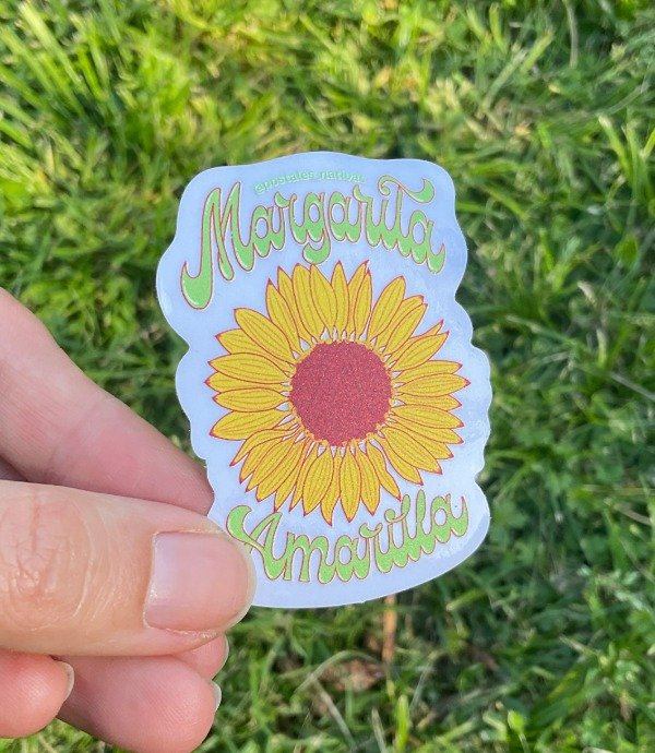Producto - Sticker transparente UV - Margarita amarilla