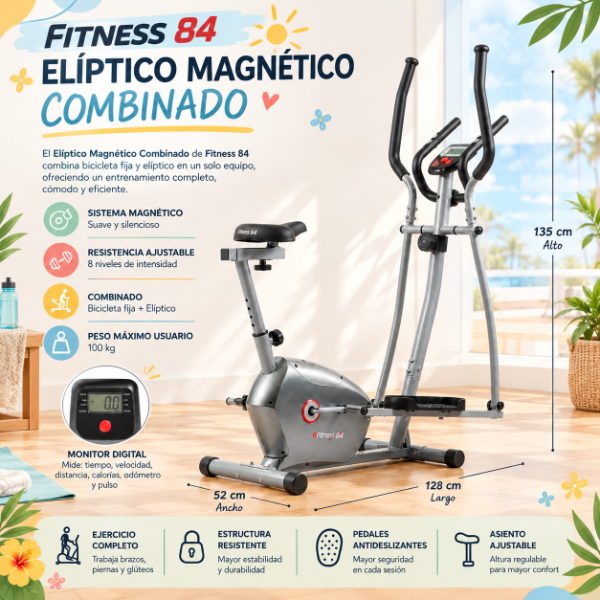 Producto - FITNESS 84 ELÍPTICO MAGNÉTICO COMBINADO