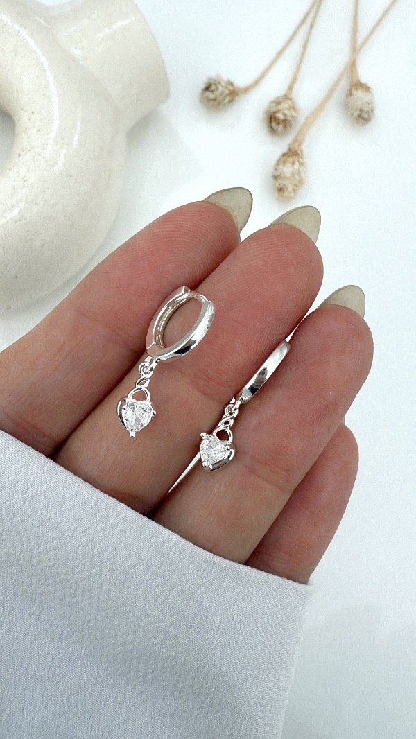 Producto - Argollas 12mm dije cora cubic adn ACERO BLANCO