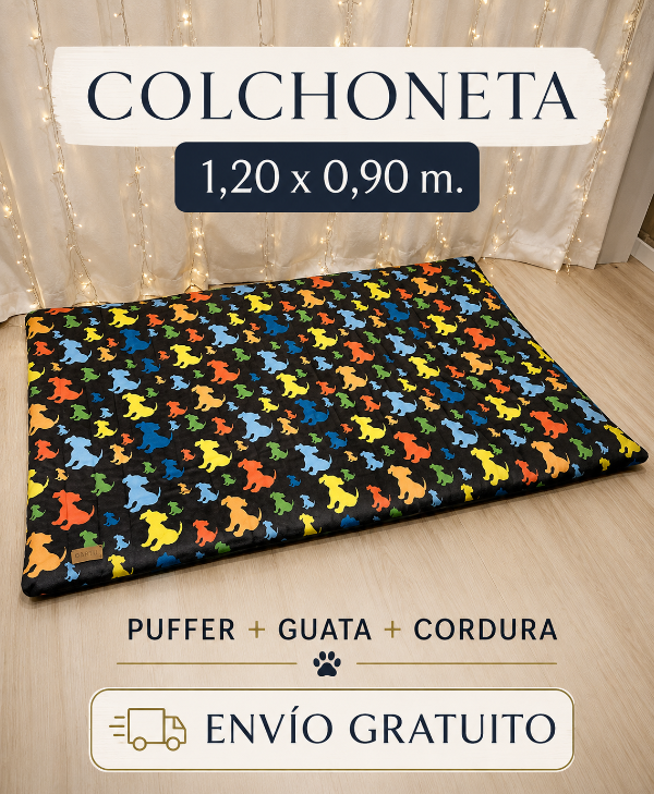 Producto - COLCHONETA MATELASSE PUFFER PERRITOS