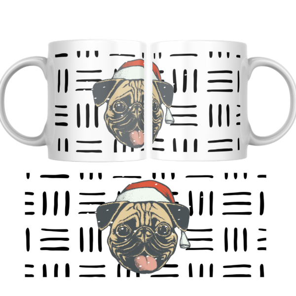 Producto - Taza - perros pug navideño - 0