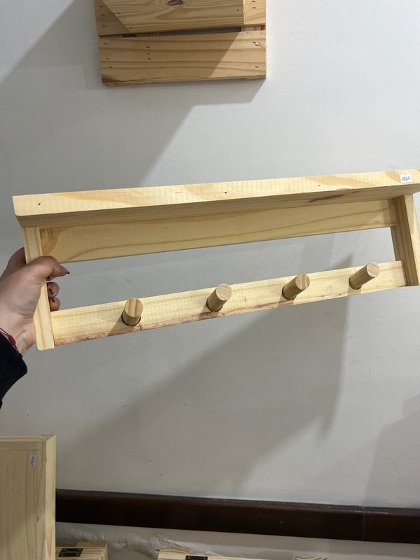 Producto - Perchero De Pared Estante Repisa 4 ganchos
