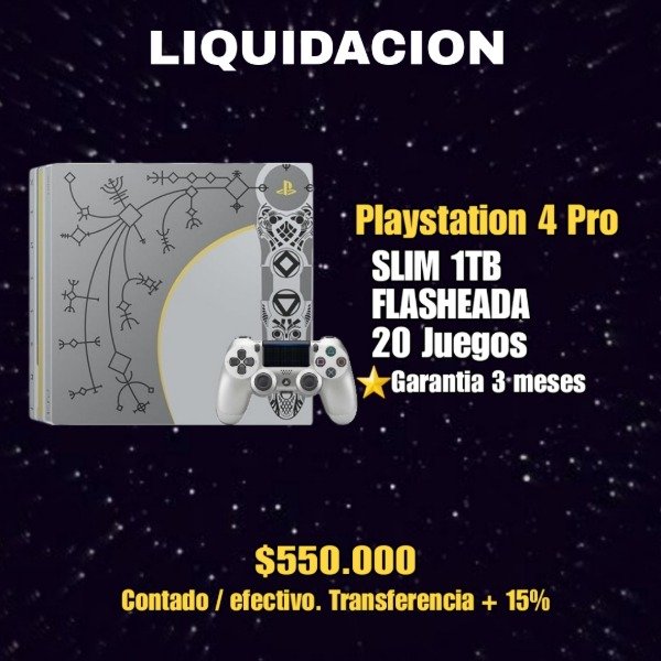 Producto - Consola PS4 Pro edicion God of War 1TB liberada 20 juegos 4k