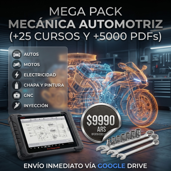 Producto - N9: MEGA PACK +25 CURSOS DE MECÁNICA (+40gb de VIDEOS y PDFs)!