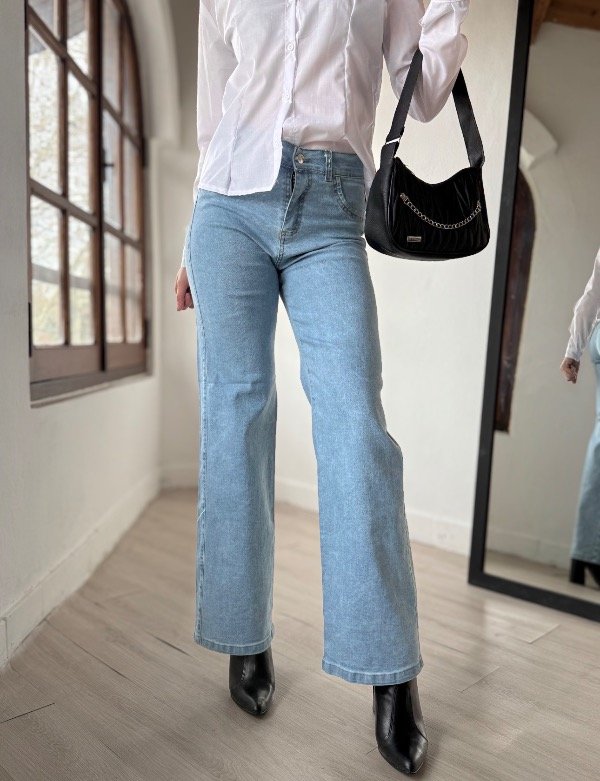 Producto - Wide leg elastizado Almi celeste - 1