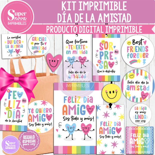 Producto - KIT IMPRIMIBLE DÍA DE LA AMISTAD SOS TODO Y MÁS