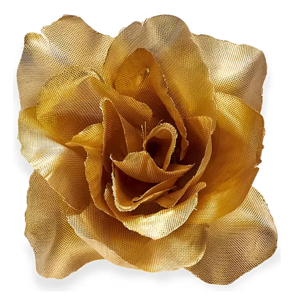 Producto - Flor 8 Cm Con Pinza Dorado