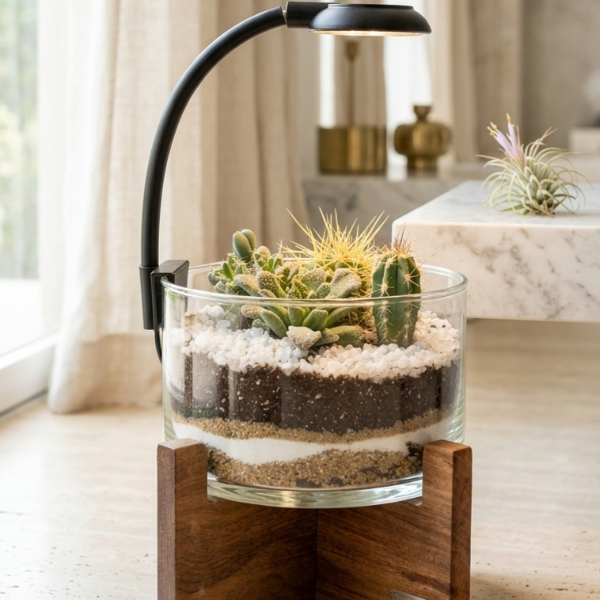Producto - Terrario Paloma con base y luz led - 1
