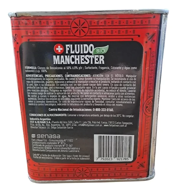 Producto - Fluido Manchester 750cc Antiséptico Desinfectante