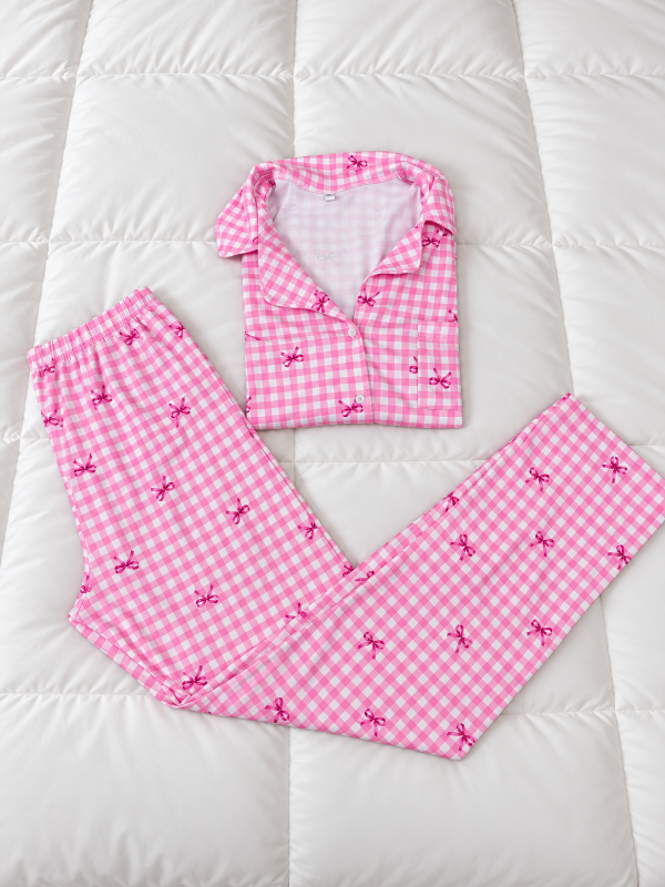 Producto - Camisero cuadrille rosa [MANGA LARGA] la orientación de los moños puede variar - 0
