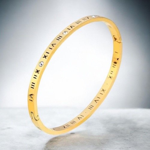 Producto - Pulsera Roma con zirconias y números romanos