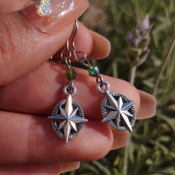 Producto - Aros starlight plateado cristal verde