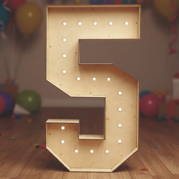 Producto - Números O Letras Corpóreo Con Luces 80cm Decoración Cartelería