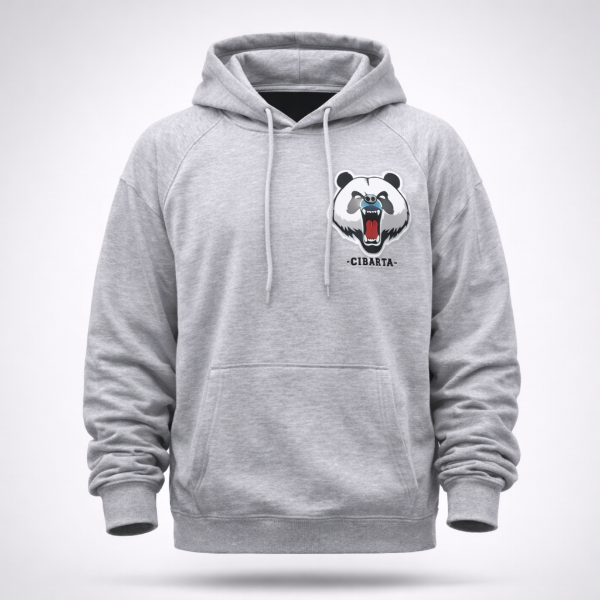 Producto - Canguro PANDA Cibarta GRIS algodon Rustico logo pecho