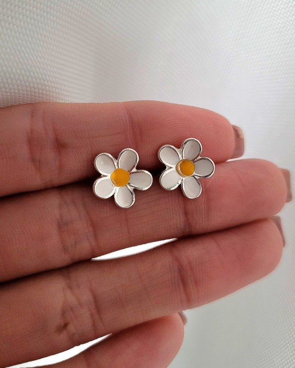Producto - Aros margarita XL 1,1 cm Plata 925