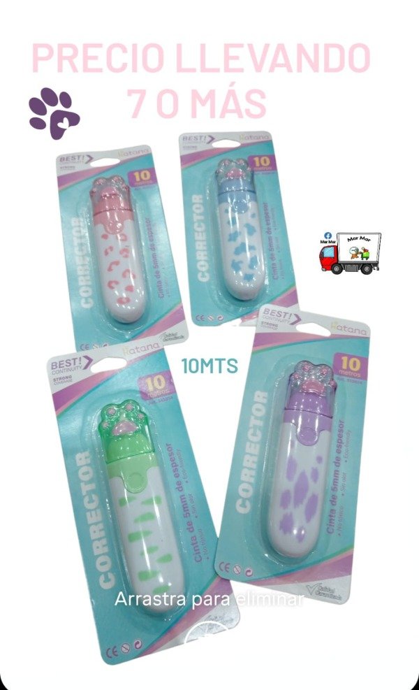 Producto - Cinta correctora huellitas 10mts (cantidad)