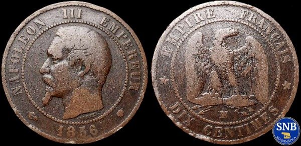 Producto - Francia - 10 Céntimos (1856 MA) KM #771.6 Ceca de Marsella - II Imperio Francés