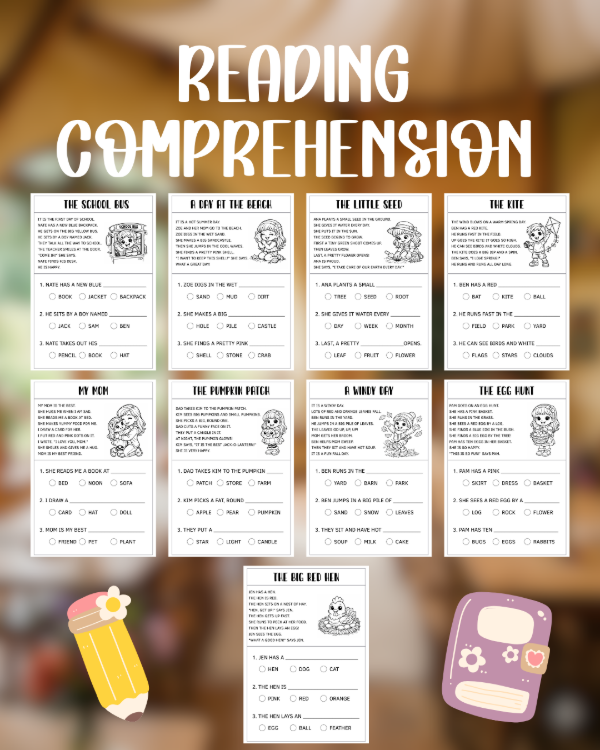 Early reading comprehension worksheets for Kindergarten and Grade 1 ...