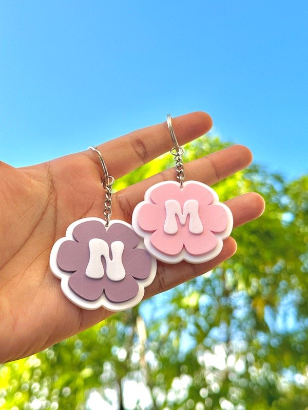 Producto - Llavero Flor con Inicial