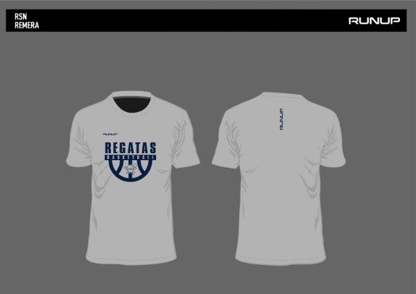 Producto - REMERA GRIS DE ALGODON RUNUP PELOTA AZUL - RETIRO INMEDIATO.