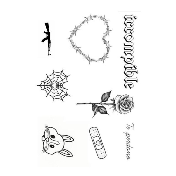 Producto - PLANCHA A4 PREDISEÑADA LA JOAQUI - TATUAJES TEMPORALES - 3