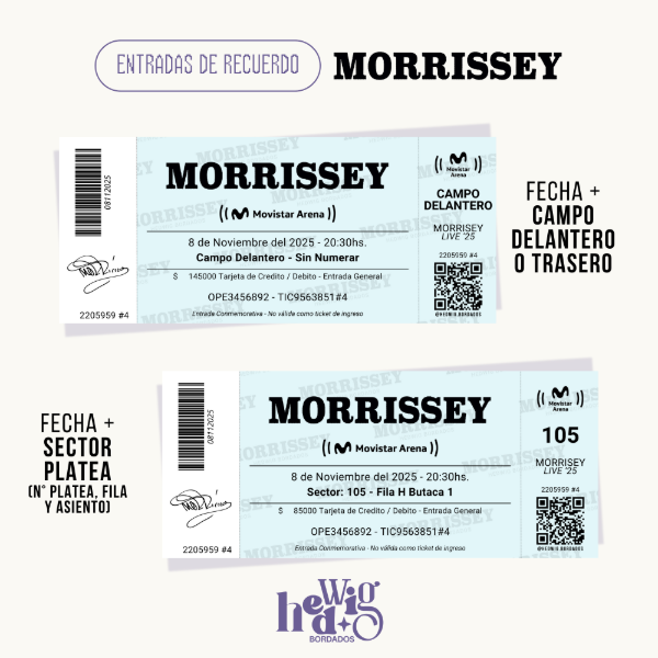 Producto - Entradas de recuerdo 14x6 SIMIL REALES - MORRISSEY Movistar