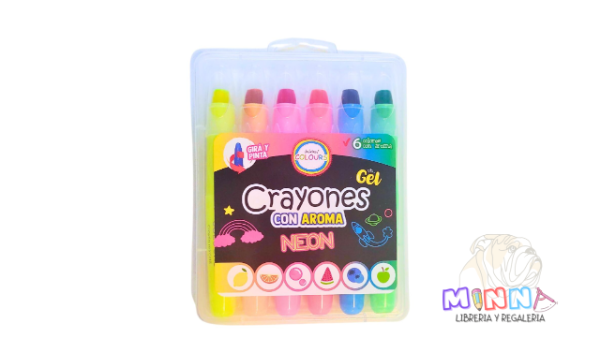 Producto - Crayón Neón Retráctil gel con Aroma X 6