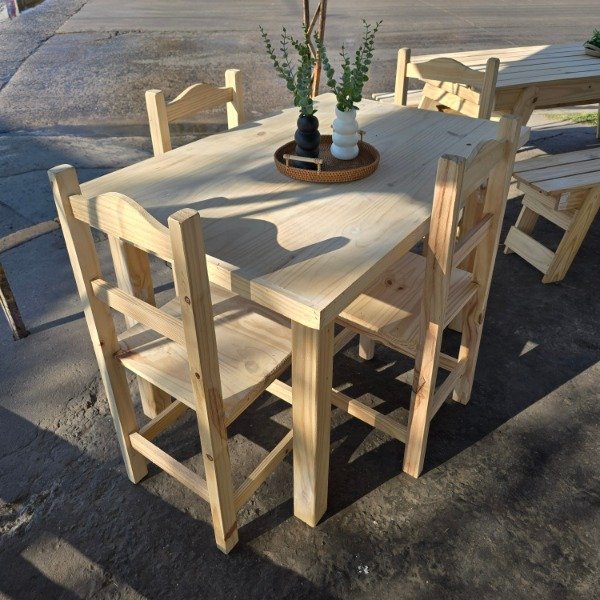 Producto - Combo Mesa Eco 1,20 m + 4 Sillas Coloniales