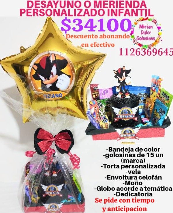 Producto - Desayuno o merienda personalizada shadow o la que quieras